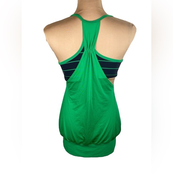 Lululemon No Limits Tank 2 in 1 Sports Bra + Tank - Green / Navy -Size 6 Small - Picture 5 of 8